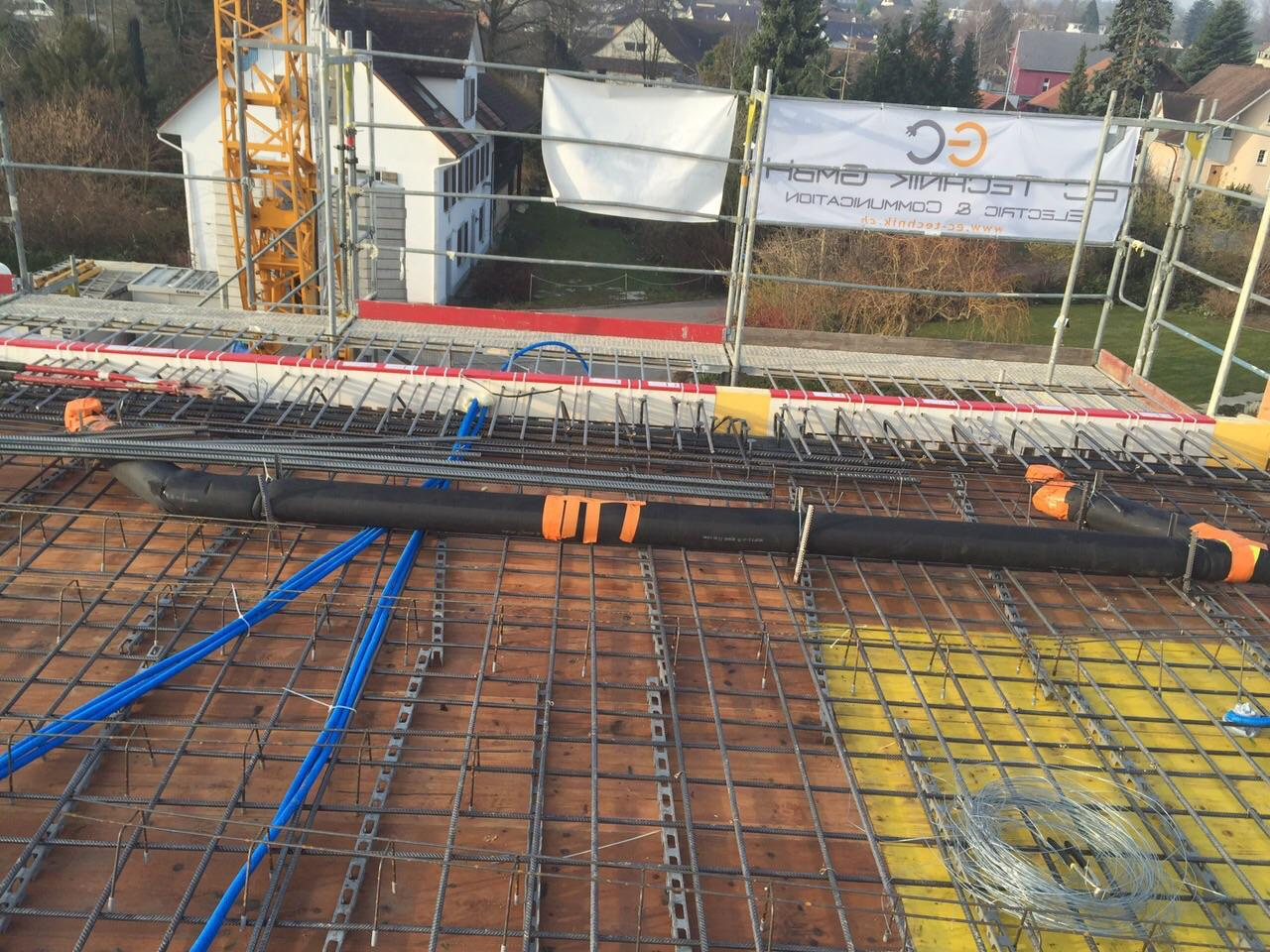 Rohinstallation Deckengeschoss